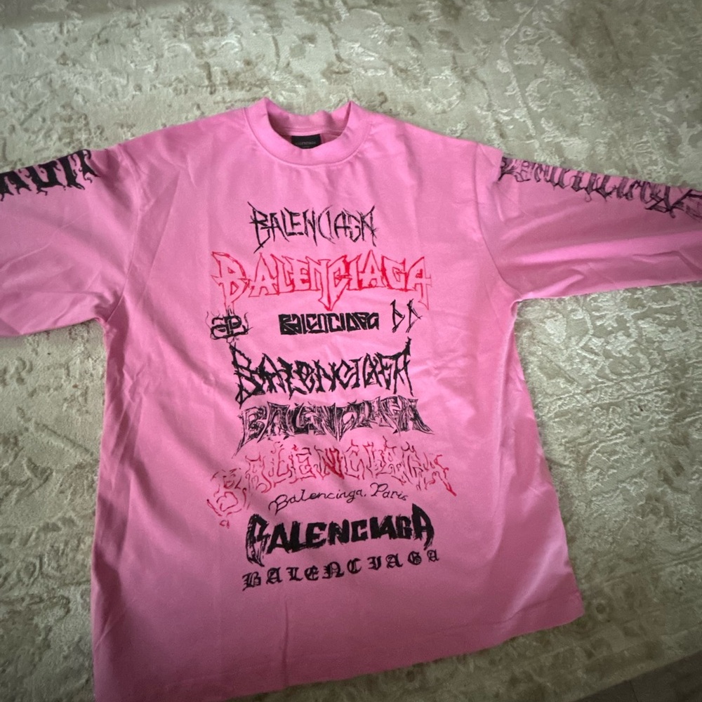 Balenciaga Pink Graphic T-Shirt